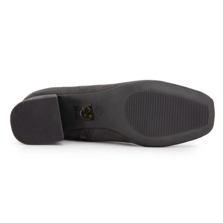 Bottines talons carrés Daniela gris suédine Femme LES TROPEZIENNES PAR M.BELARBI