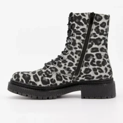 Bottines track à poils imprimé léopard à lacets Femme DOCKERS BY GERLI