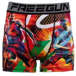 Boxer garcon imprimé footballeurs microfibre stretch Enfant FREEGUN