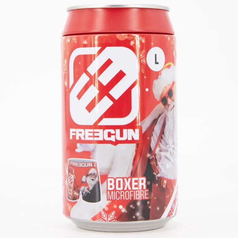Boxer imprimé Père Noël microfibre avec coffret canetteHomme FREEGUN
