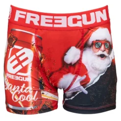 Boxer microfibre élastique imprimé Nöel avec coffret canette Enfant FREEGUN