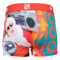 Boxer microfibre stretch imprimé Père Noël avec radio coffret canette Enfant FREEGUN