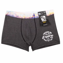 Boxer uni gris chiné élastique dégradé Homme FREEGUN