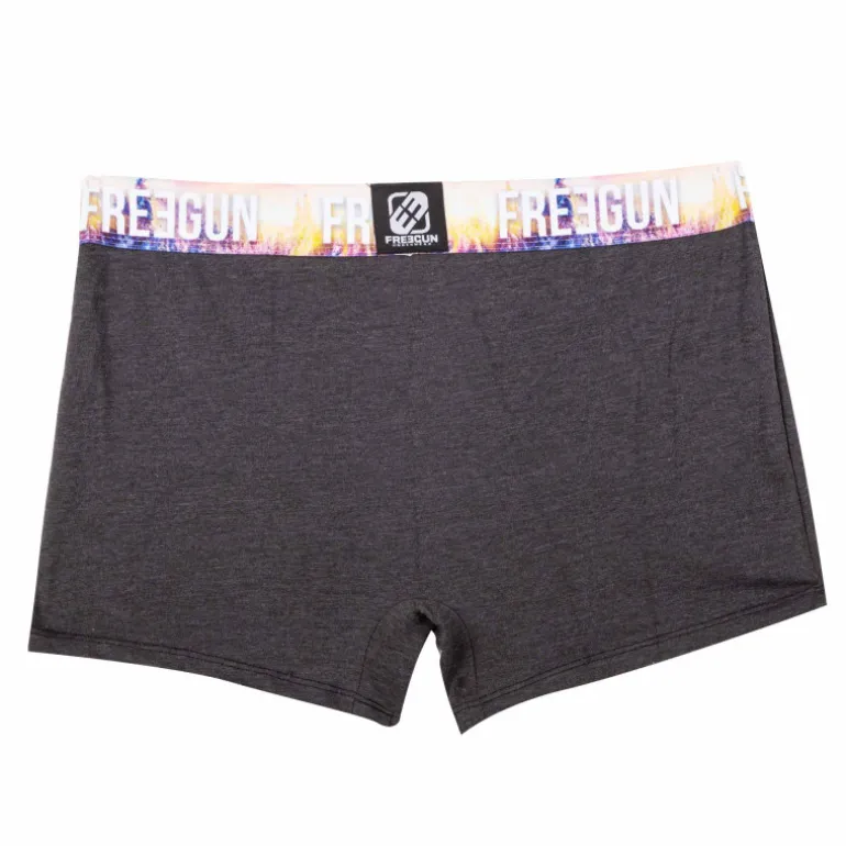 Boxer uni gris chiné élastique dégradé Homme FREEGUN
