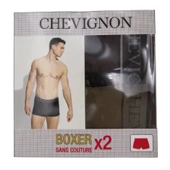 Boxer x2 sans couture stretch tom Homme CHEVIGNON