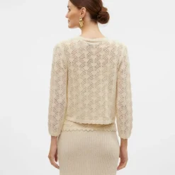 Cardigan Verena birch brodé à nouer Femme VERO MODA