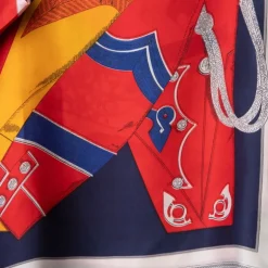 Carré toucher soie imprimé costume d'époque 90x90cm Femme TORRENTE