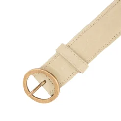 Ceinture cuir de vache daim boucle doré cercle Femme DOCKERS