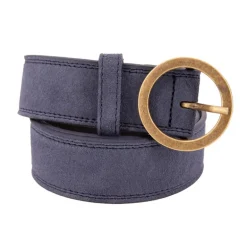 Ceinture cuir de vache daim boucle doré cercle Femme DOCKERS
