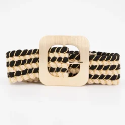 Ceinture rolanda tressée fil doré avec boucle dorée Femme DEELUXE 74