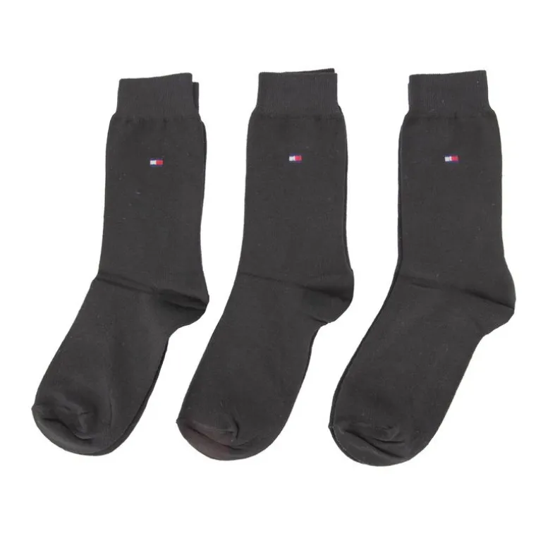 Chaussettes coton lot de 3 avec logo Homme TOMMY HILFIGER