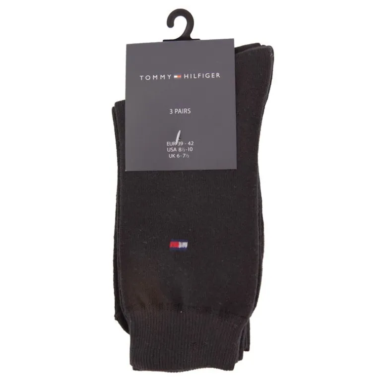 Chaussettes coton lot de 3 avec logo Homme TOMMY HILFIGER