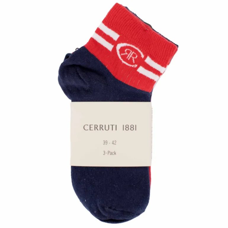 Chaussettes courte lotx3 bi-color Homme CERRUTI