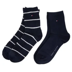 Chaussettes courtes bleue marine coton mélangé Femme TOMMY HILFIGER