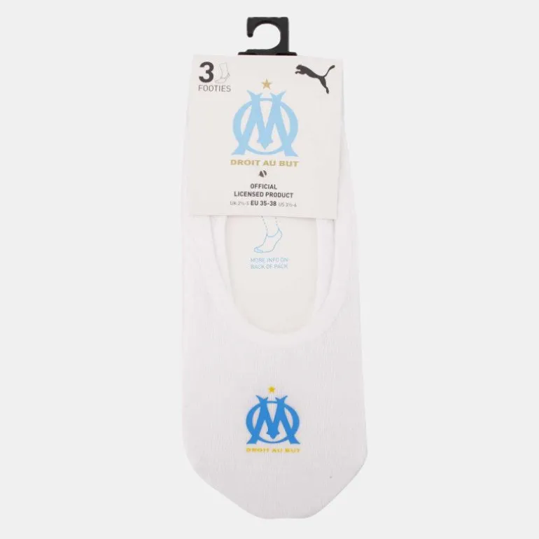 Chaussettes OM uni duo footie x3 navy Enfant PUMA