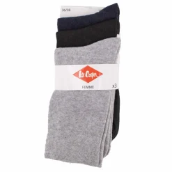 Chaussettes unies lot x3 coton stretch Femme LEE COOPER