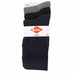 Chaussettes unies lot x3 coton stretch Femme LEE COOPER