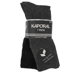 Chaussettes ville en maille cotelé lot de 7 paires Homme KAPORAL