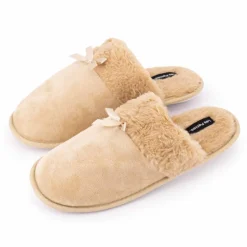 Chaussons fausse fourrure noeud Carmeline Femme LES PETITES...PARIS