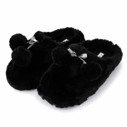 Chaussons fausse fourrure pompon antidérapant Claire Femme ETINCELLE