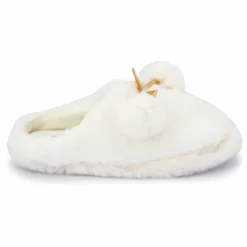 Chaussons fausse fourrure pompon antidérapant Claire Femme ETINCELLE