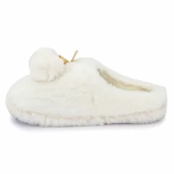 Chaussons fausse fourrure pompon antidérapant Claire Femme ETINCELLE