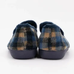 Chaussons polaire confort à carreaux dégradés de marron Homme BONADONA