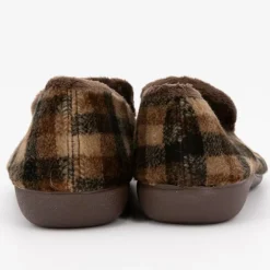 Chaussons polaire confort à carreaux dégradés de marron Homme BONADONA