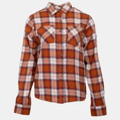 Chemise à carreaux coton Austin orange Femme AMERICAN PEOPLE