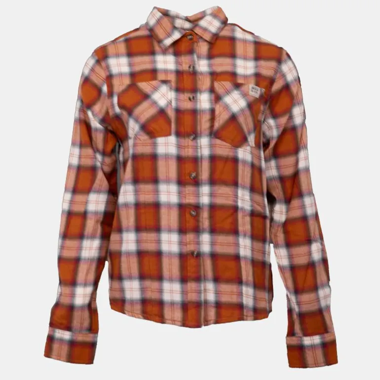 Chemise à carreaux coton Austin orange Femme AMERICAN PEOPLE