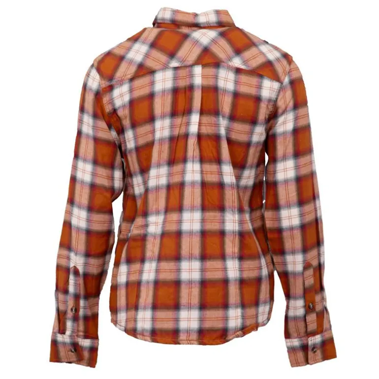 Chemise à carreaux coton Austin orange Femme AMERICAN PEOPLE