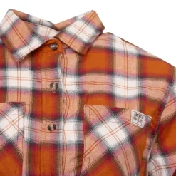 Chemise à carreaux coton Austin orange Femme AMERICAN PEOPLE