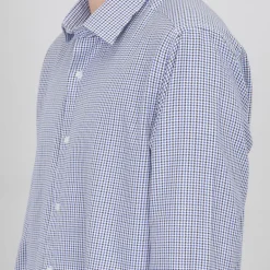 Chemise bleu motif pied de poule coton Homme BILL TORNADE
