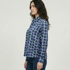 Chemise col avec ruban à nouer imprimé graphique malijai Femme LES TROPEZIENNES PAR M.BELARBI