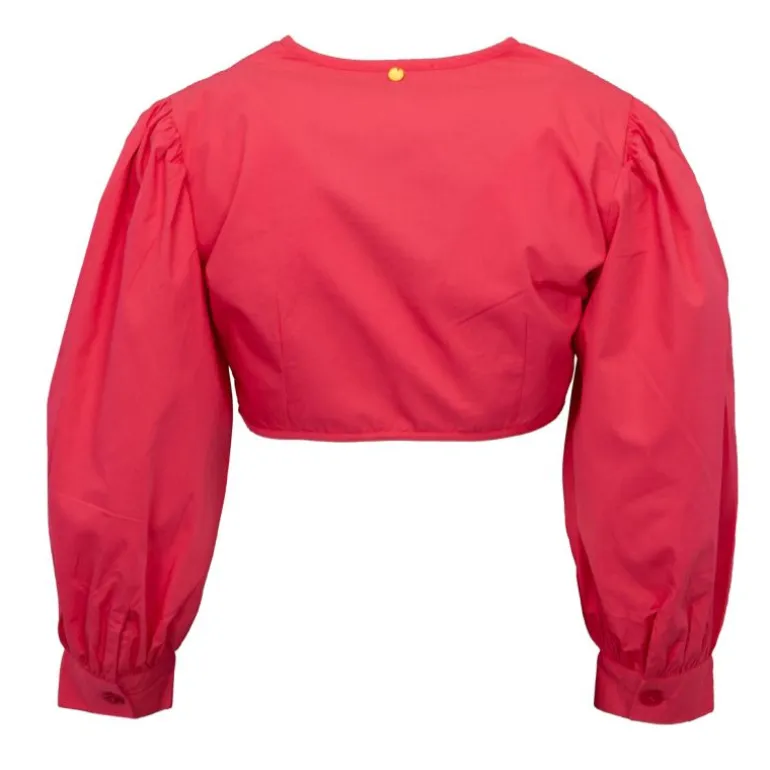 Chemise crop karo décolleté V couleur unie Femme ANTIK BATIK