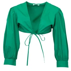 Chemise crop karo décolleté V couleur unie Femme ANTIK BATIK