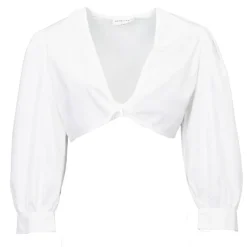 Chemise crop karo décolleté V couleur unie Femme ANTIK BATIK