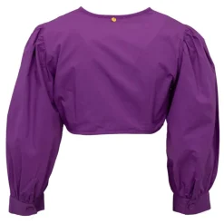 Chemise crop karo décolleté V couleur unie Femme ANTIK BATIK