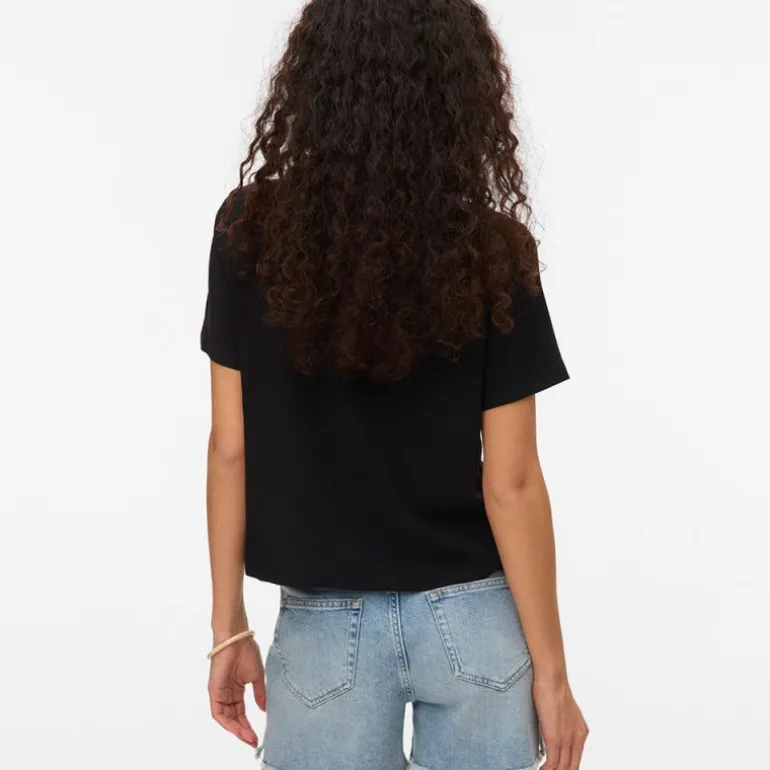 Chemise légère easy noire à poches Femme VERO MODA