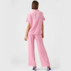 Chemise manches courtes rose,décontracté uni Femme VERO MODA