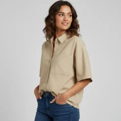 Chemise manches courtes uni Femme PIECES