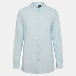 Chemise manches longues à rayures Femme PIECES