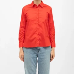 Chemise rouge carli coton manches longues Femme LA PETITE ETOILE