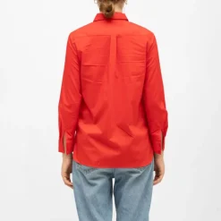 Chemise rouge carli coton manches longues Femme LA PETITE ETOILE