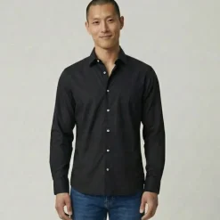 Chemise unie black umb001 reg Homme UMBERTO