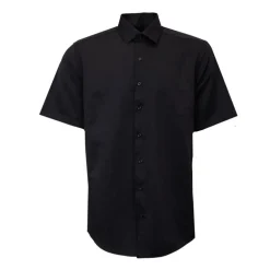 Chemise unie mc regular noire bill302 Homme BILL TORNADE