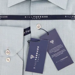 Chemise unie regular fit coton aspect lin Homme BILL TORNADE