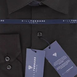 Chemise unie regular fit coton aspect lin Homme BILL TORNADE