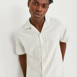 Chemisette cabana à rayures tissu sergé Homme JACK & JONES