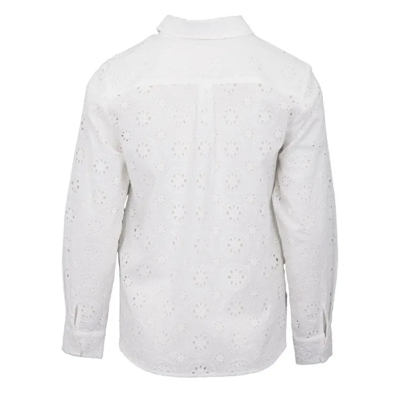 Chemisier broderie anglaise blanc clodia Femme LA PETITE ETOILE